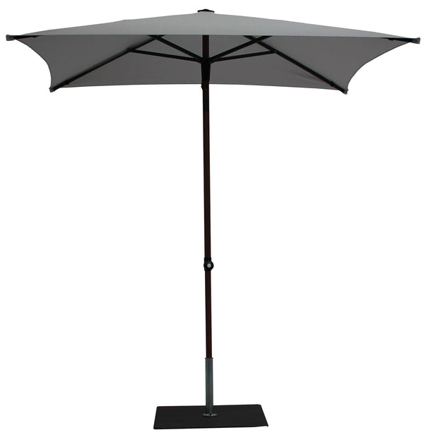 acquista Ombrellone da Giardino 2x2 m Palo Ø38 mm in Alluminio Effetto Legno Tessuto Olefin Trend Wood Grigio