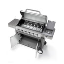 Barbecue a Gas GPL 6 Fuochi + 1 Fornello Laterale Ompagrill Indianapolis 7/B in Acciaio Inox