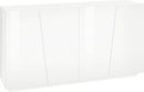 Credenza 4 Ante Battenti 158,5x43x86 cm Vega Bianco Lucido