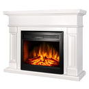 Camino Elettrico da Pavimento 102x136x33 cm Effetto Fiamma 1950W Riga & Carmen Panna