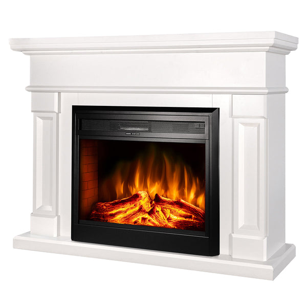 acquista Camino Elettrico da Pavimento 102x136x33 cm Effetto Fiamma 1950W Riga & Carmen Panna