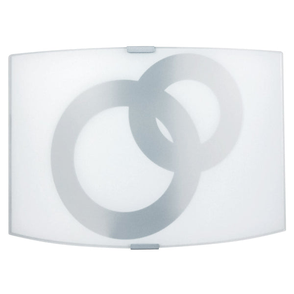 sconto Applique 1xE27 Montatura Argento Vetro Lastra Bianco Cerchi E-Energy Stefania