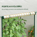 Serra da Giardino 2 m² 200x100x178 cm 2 Porte Avvolgibili Copertura in PE Bianco  