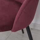 Set 2 Sedie Imbottite 50x54x79 cm in Velluto  Bordeaux