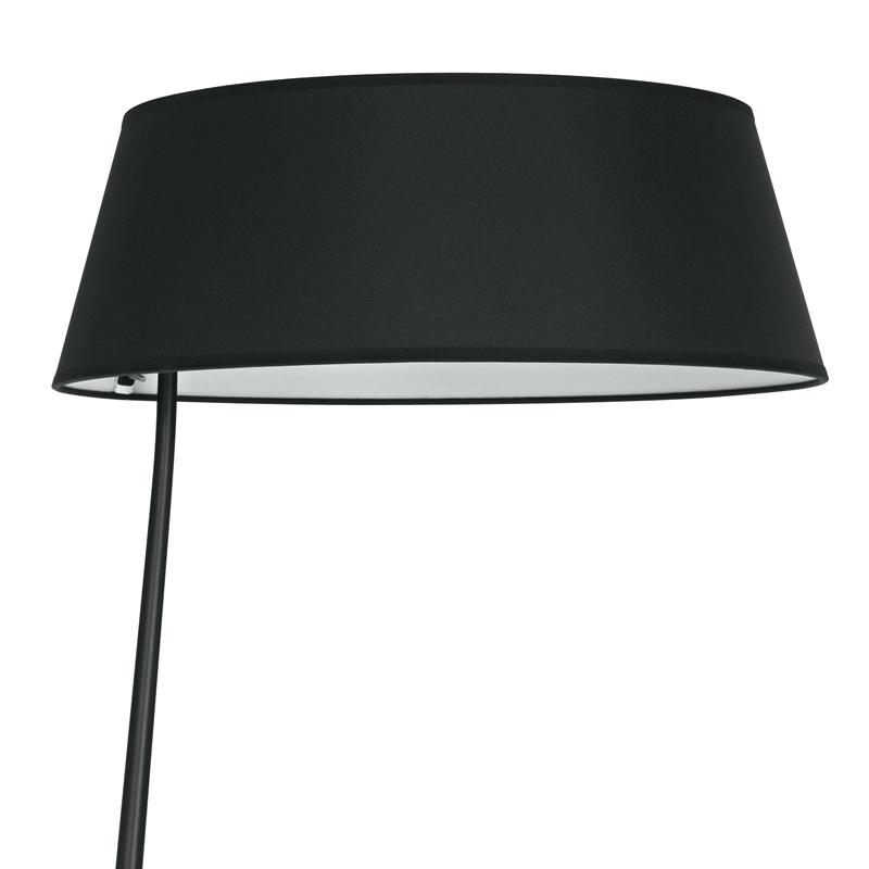 Piantana Nera Metallo Base Anello Paralume Tessuto Lampada da Terra Moderna E27
