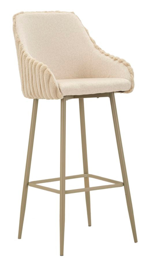 acquista Sgabello Bar Alaska A Crema Set 2 Pz 52x46x111 cm in Compensato e Spugna e Ferro e Poliestere Crema