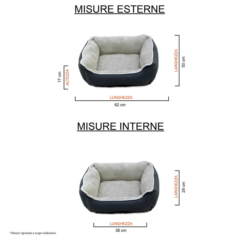 Cuccia Imbottita per Cani e Gatti in Poliestere Nuvola Panna