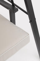 Dondolo da Giardino 3 Posti Schienale Ribaltabile con Cuscini 185x110x163h cm in Acciaio e Poliestere Taurus Grigio Chiaro