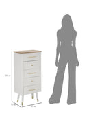 Cassettiera Matera 45x100x32 cm in Legno MDF e Ferro Bianco/Marrone