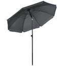 Ombrellone da Giardino Ø180x209 cm in Poliestere e Acciaio Grigio