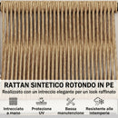 Set 5 Pezzi da Giardino Modulabile con Divano a L Tavolino e Cuscini in Rattan Cachi      