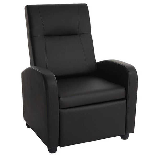 acquista Poltrona Relax Manuale Reclinabile in Similpelle Vandi Nera