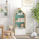 Libreria per Bambini 3 Ripiani e Cassetto e Dispositivo Antiribaltamento 50x30x119,5 cm Verde 