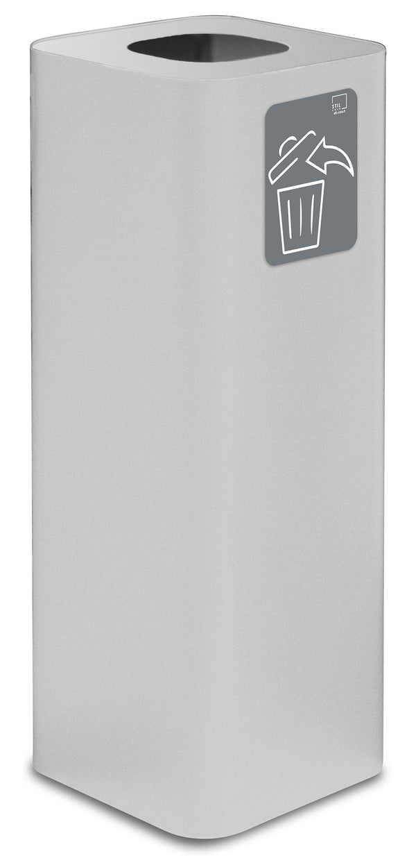 online Pattumiera Per Raccolta Rifiuti 30x30xh80 cm In Acciaio Verniciato con Pittogramma Magnetico Bianco