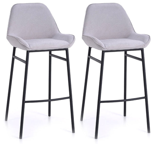 Set 2 Sgabelli 49,5x41x105 cm in Similpelle Grigio Chiaro acquista