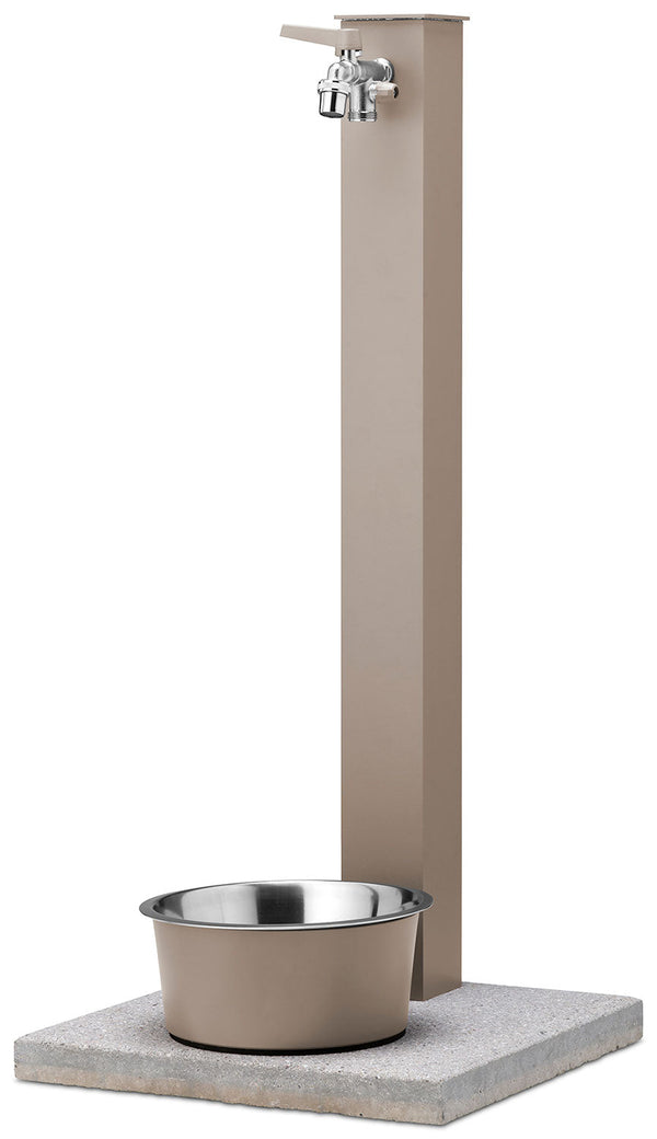 sconto Fontana a Colonna Rubinetto Doppio in Ottone con Base e Vaschetta Abbeveratoio Belfer 42/REX-R Tortora