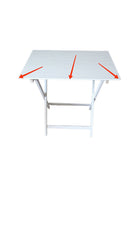 Tavolo da Giardino Pieghevole 80x60x80 cm in Legno Bianco Seconda Scelta