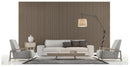 Set 5 Pannelli Fonoassorbenti per Interno da Parete 57,25x1,9x120 cm in MDF e Carta Melaminica Rovere Bianco Antico