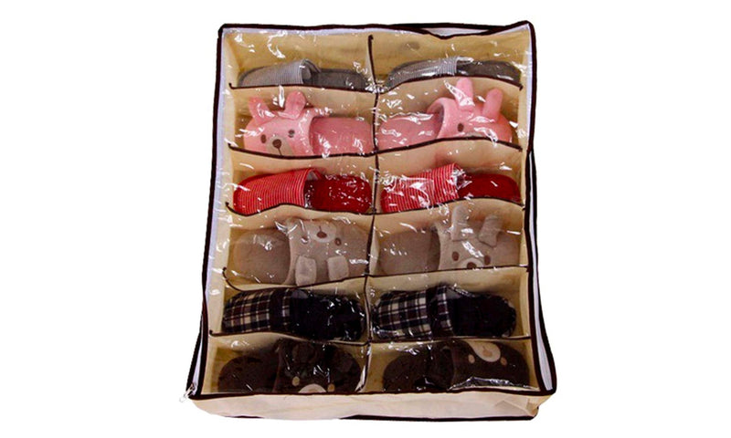 Scarpiera Salvaspazio 12 Paia 60x55x15 cm Organizer per Ripostiglio