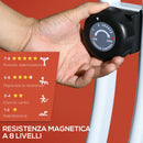 Cyclette Pieghevole Magnetica 8 Livelli Display LCD 97x43x110 cm Rosso 