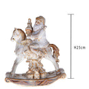 Statuina Babbo Natale con Cavallo 25 cm in Porcellana Bianco
