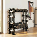 Porta Pesi e Rastrelliera Manubri 70x21x55 cm a 4 Ripiani Carico 200kg in Acciaio Nero      