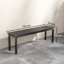Panchina da Giardino 2 Posti 130x34x43 cm a Doghe Effetto Legno Struttura in Acciaio Grigio      
