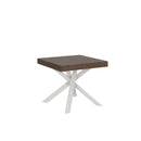  Tavolo Allungabile 90-194x90x76 cm Clerk Noce Gambe Bianche