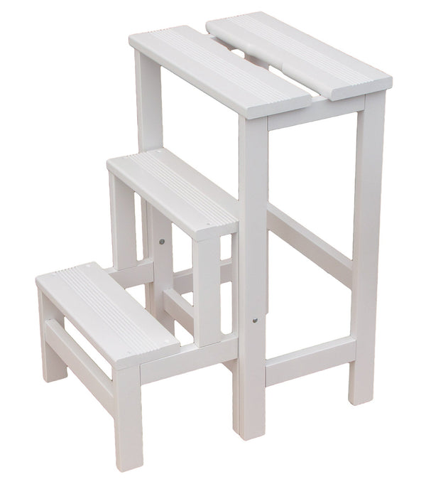 sconto Sgabello Scaletta 60x40x46 cm in Legno Bianco