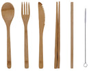 Set Posate e Accessori da Pic Nic in Bambù con Poquette
