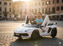 Macchina Elettrica per Bambini 12V con Licenza Lamborghini Aventador SVJ Small Bianca