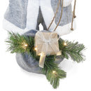 Pupazzo Babbo Natale H80 cm con Luci e Movimento Grigio