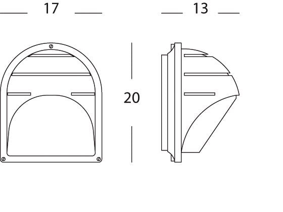Lampada Applique Chiocciola Colore Grigio per Esterno Linea Umbe Sovil