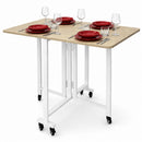Tavolo Pieghevole Multiuso 120x80x75 cm con 4 Ruote con Freno in MDF Quercia      