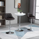 Set 2 Sgabelli da Bar 51,5x48x83-104 cm in Similpelle Marrone