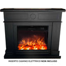 Cornice da Pavimento per Inserto Camino Elettrico 95x102x21,5 cm in MDF Sined Lipari Nero