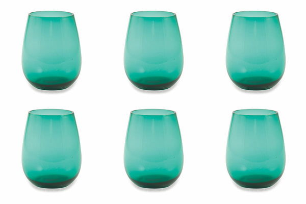 acquista Set 6 Bicchieri Ø6x11 cm in Vetro Villa d'Este Home Tivoli Happy Hour Verdi