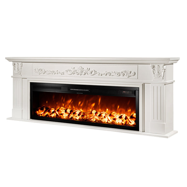 prezzo Camino Elettrico da Pavimento 70x190x27 cm Effetto Fiamma 1500W Bella & Tanzania