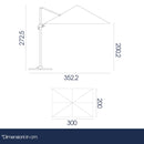 Ombrellone Decentrato da Giardino 2x3m in Alluminio Panna