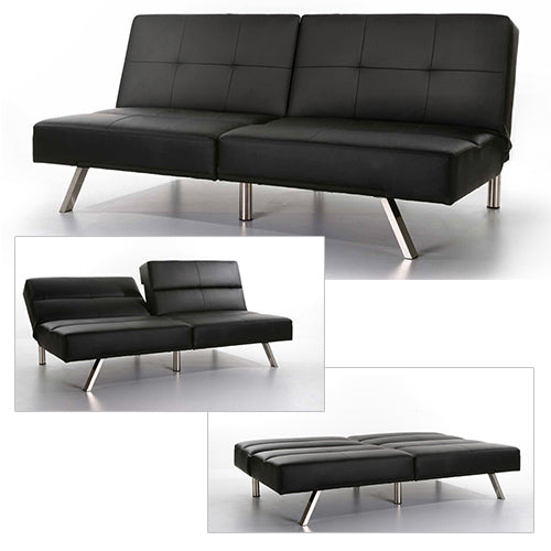Divano Letto Prontoletto Click-Clack in Similpelle Nero