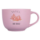 Tazza Ø11,5x9 cm in New Bone China VdE Tivoli 1996 Lazy "5-4-3-2-1 and repeat"