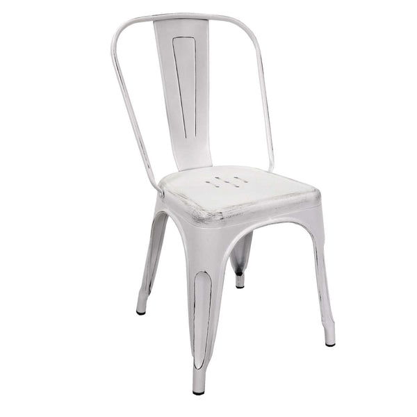 Sedia New Bristol 43x43xh45/84 cm in Ferro Bianco Antico online