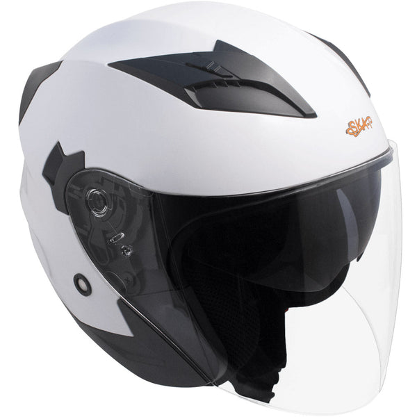 online Casco Demi-Jet per Scooter Visiera Lunga SKA-P 1 PH Bolt Bianco Metal