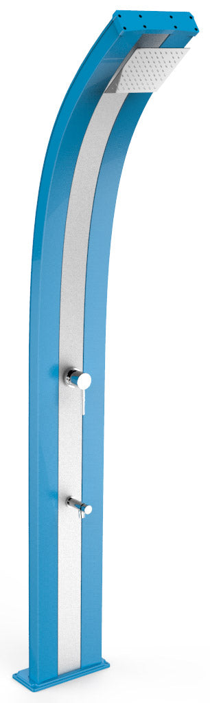 Doccia Solare da Esterno Giardino 40L Miscelatore e Lavapiedi Arkema Dada Fascia Inox Blu acquista