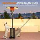 Stufa a Fungo a Gas Propano 82x82x223 cm Accensione Piezoelettrica e Spegnimento Automatico Marrone Scuro      