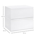 Set 2 Comodini Sospesi 49x38x23 cm in MDF e  Truciolato Bianco