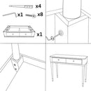 Console Camille Bianca 101x37x78 cm in Pino e MDF e Ferro      