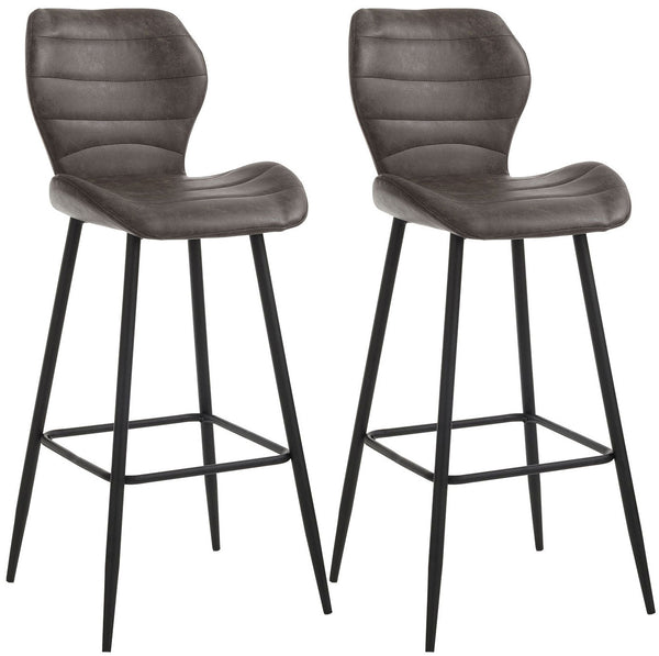 Set 2 Sgabelli 44,5x46x107,5 cm in Similpelle Marrone sconto