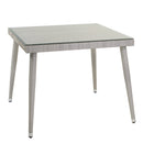 Tavolo da Giardino in Polyrattan Quadrato 90x90x77cm Adila Melange Grigio