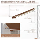 Tenda da Sole Avvolgibile a Parete 395x245 cm in Metallo e Poliestere Rosso ruggine